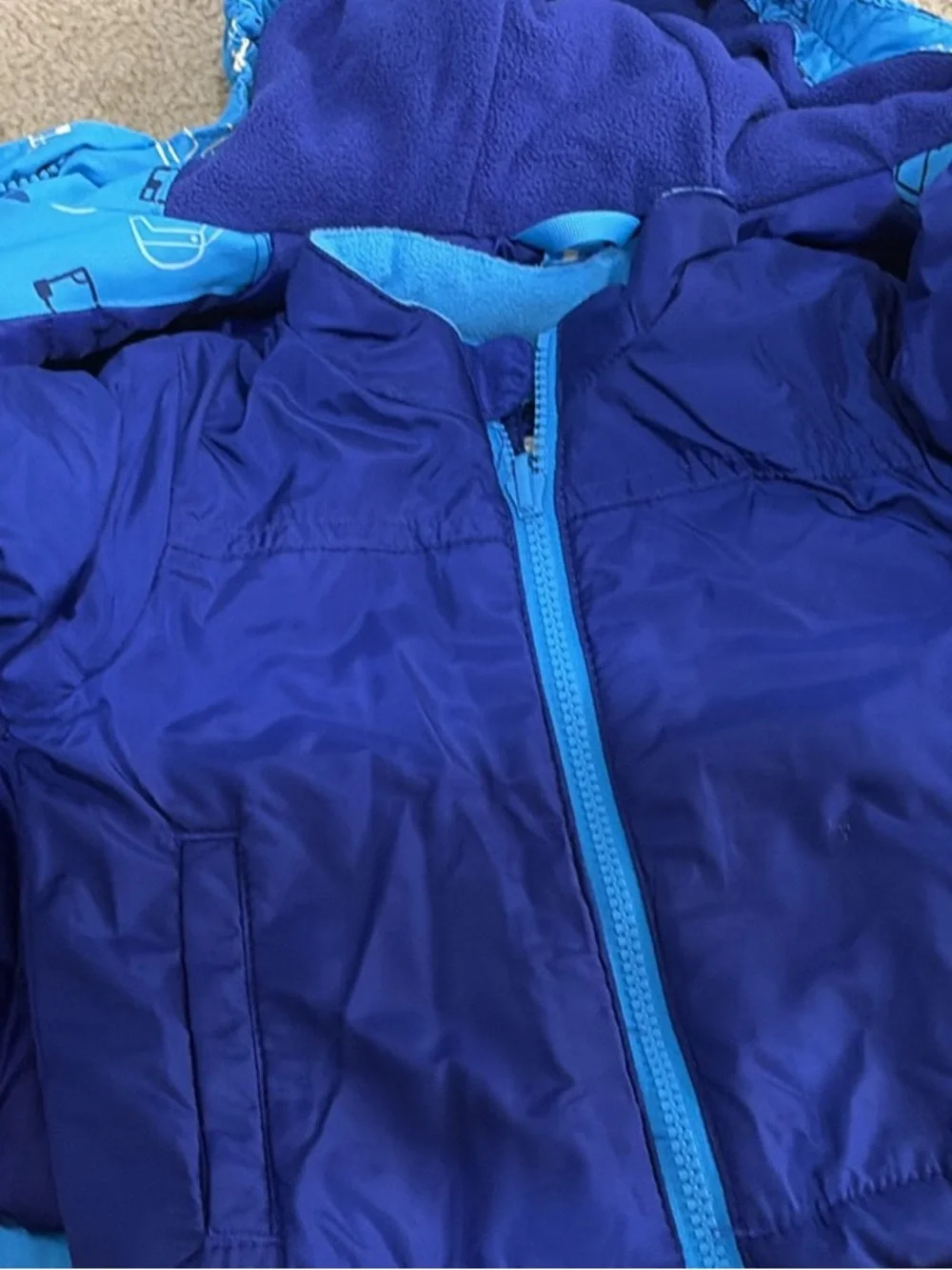 Cat & Jack Blue Vehicle-Print Hooded Jacket